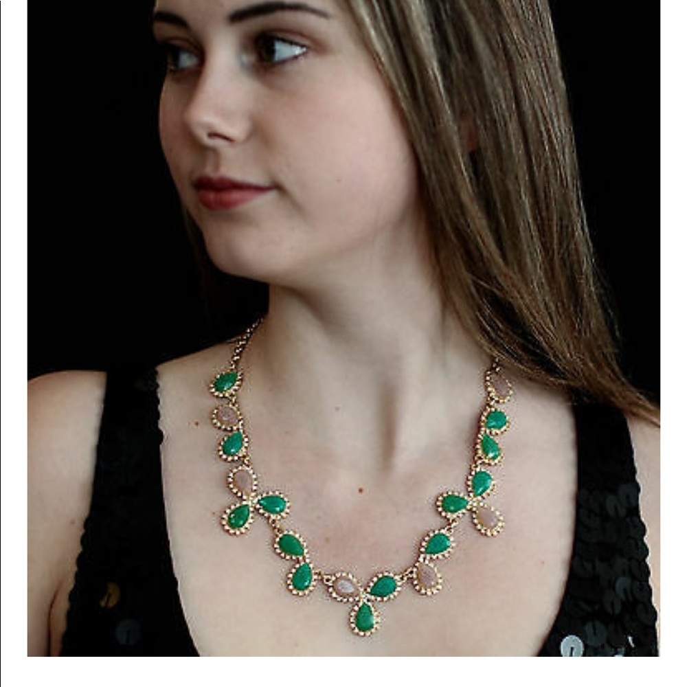 Kate spade pink and Tiffany blue gems necklace